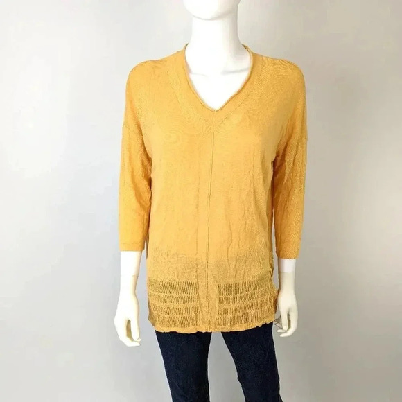 Rachel Zoe Yellow Knit Sweater XL - Picture 1 of 6